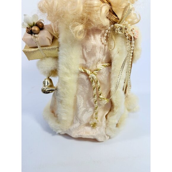 Tree Topper Christmas Santa Porcelain Face Figurine Statue Vintage | Lace Gold - Picture 4 of 15